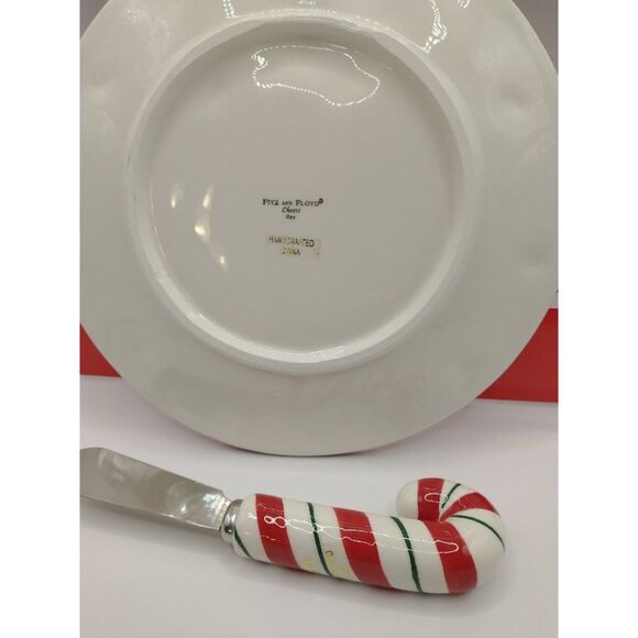 Fitz And Floyd Cheers Holiday Plate & Spreader Set - Snowman & Lights - Picture 6 of 6